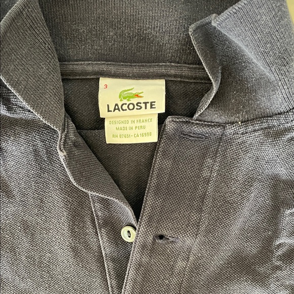 LACOSTE Navy Polo Button Down Short Sleeve Shirt Small - Picture 14 of 16